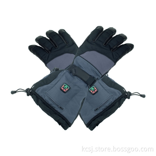Goat skin leather Lithium battery powered safe long time working heated ski gloves